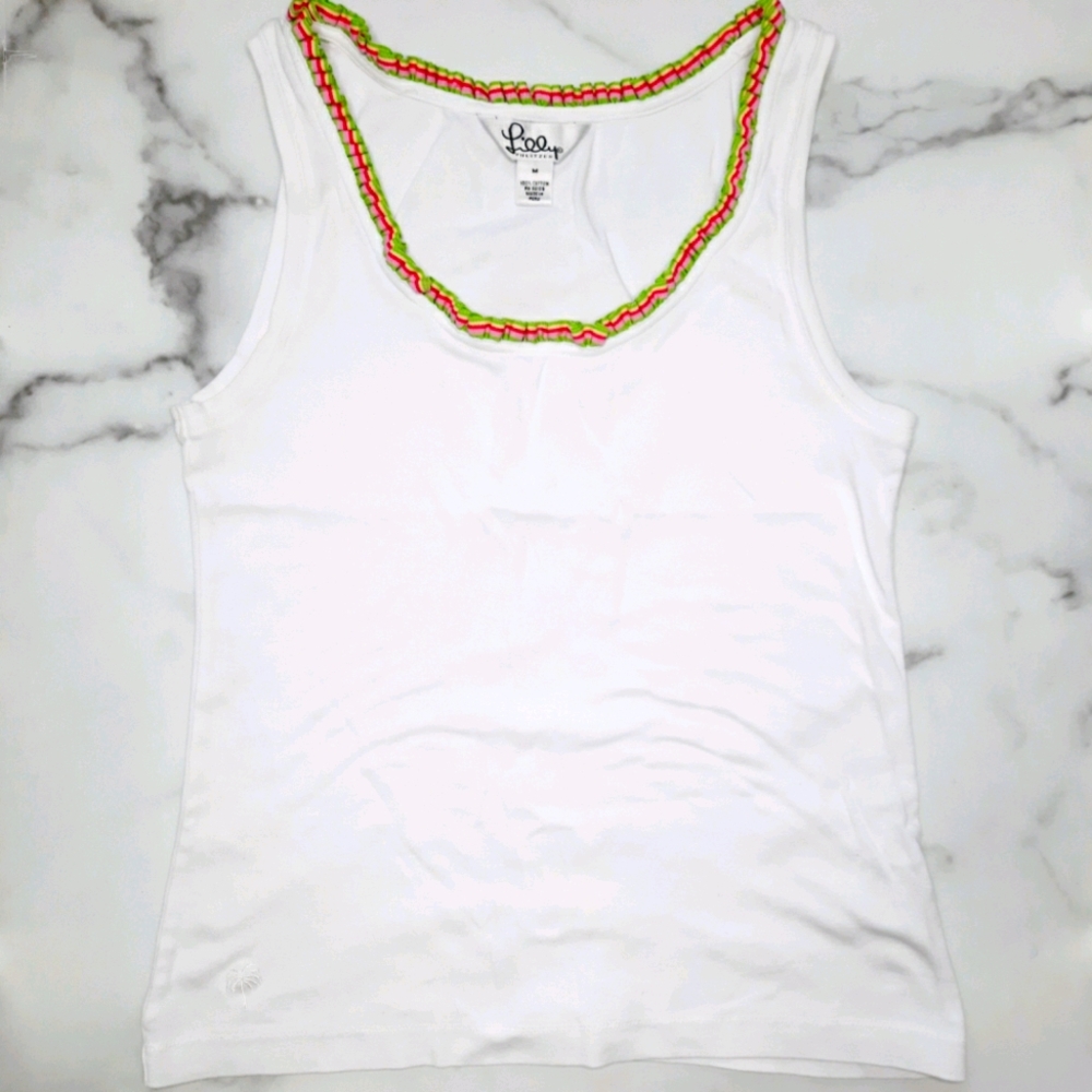 Lilly Pulitzer Ruffled Grosgrain Ribbon Tank